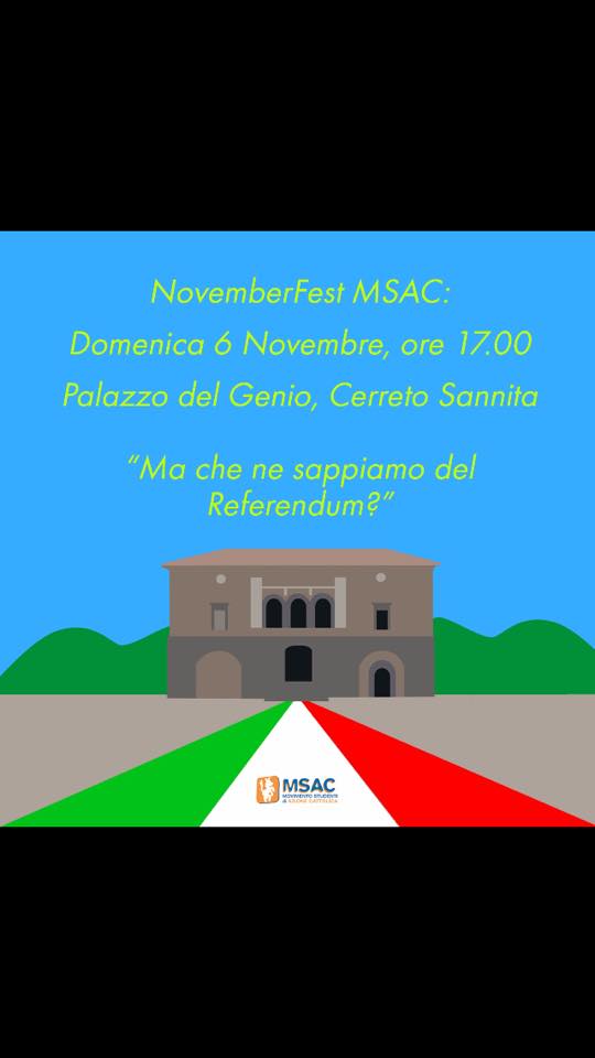 Novemberfest Msac sul referendum costituzionale